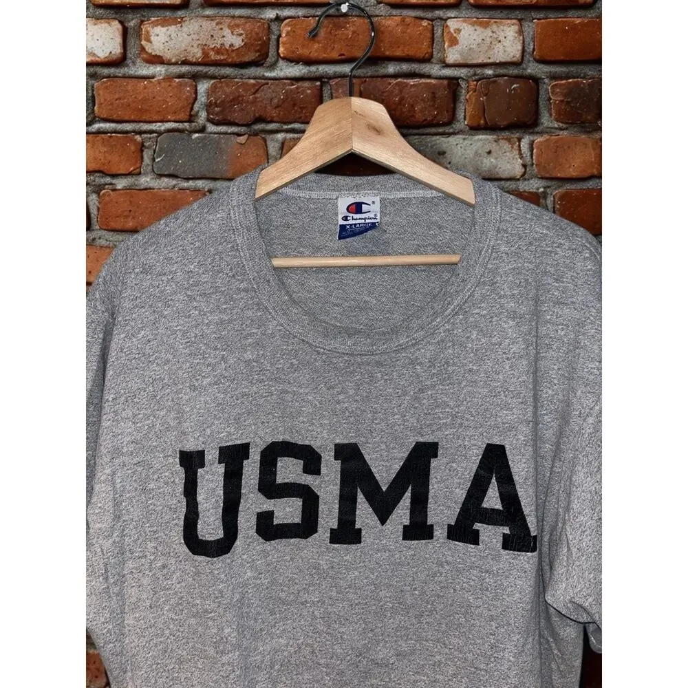 USMA West Point Military Academy Champion T Shirt Mens XL Gray Vintage 90s USA - Picture 2 of 8
